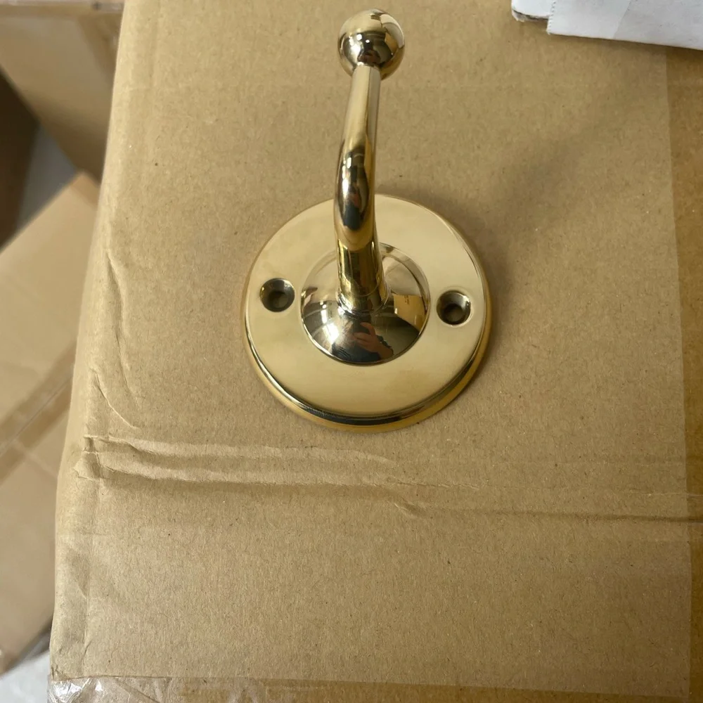 Waterworks Highgate Single Robe Hook Unlacquered Brass Finish Style: